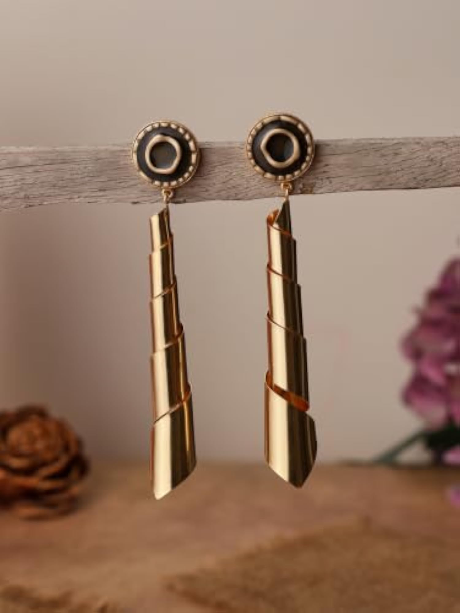 Women's Gold Tone Dangle Earrings, Gift for Her